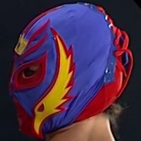 Mask: Blue w/ Red & Yellow